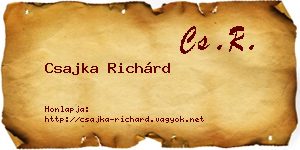 Csajka Richárd névjegykártya