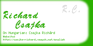 richard csajka business card